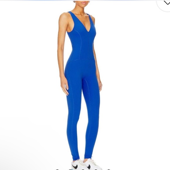 Free People Movement Back It Up Onesie Blue Jumpsuit - Picture 4 of 4